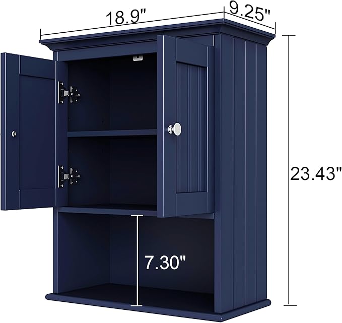Treocho Wood Wall Cabinet, Bathroom Medicine Cabinet Storage - Image 3