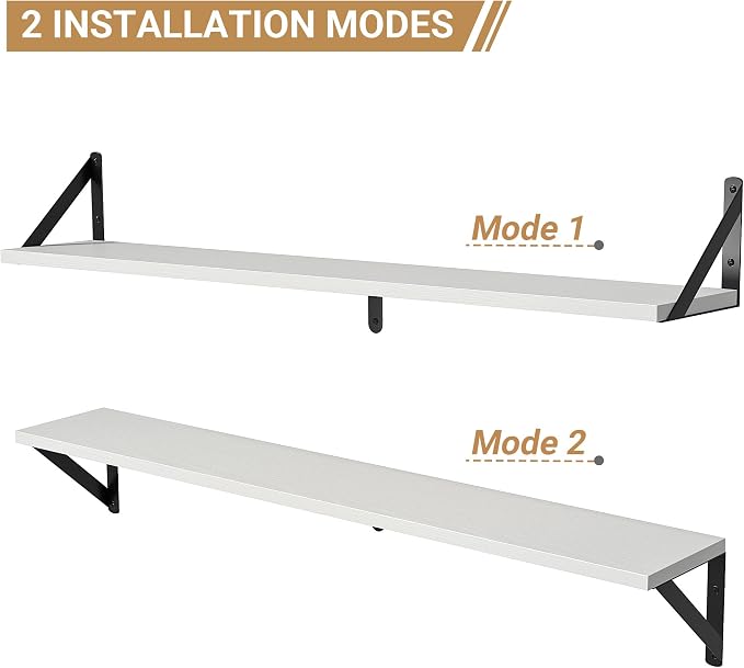 Heimlove Floating Shelves for Wall, 36 Inch Long Wood Floating Bookshelf Set of - Image 5