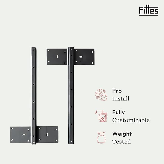 Fittes Heavy Duty Steel Floating T Shelf Bracket Mount 14 Inch 2 Pack, Holds up - Image 2