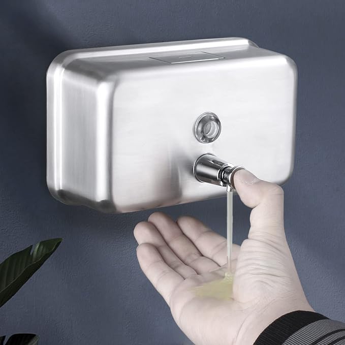 Commercial Wall Mount Stainless Steel Soap Dispenser, Rust-Proof Lining Liquid - Image 4