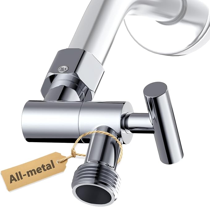 YDmeet All Metal Shower Head Adapter, 360 ° Adjustable Shower Head Extension by YDmeet