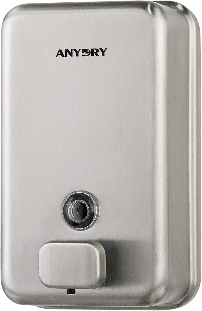 Commercial Wall Mounted Soap Dispenser 37oz 1100ml Large Capacity Brushed by ANYDRY