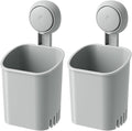 LEVERLOC Powerful Suction Toothbrush Holder 2 Pack, Removable Drill-Free Wall by LEVERLOC