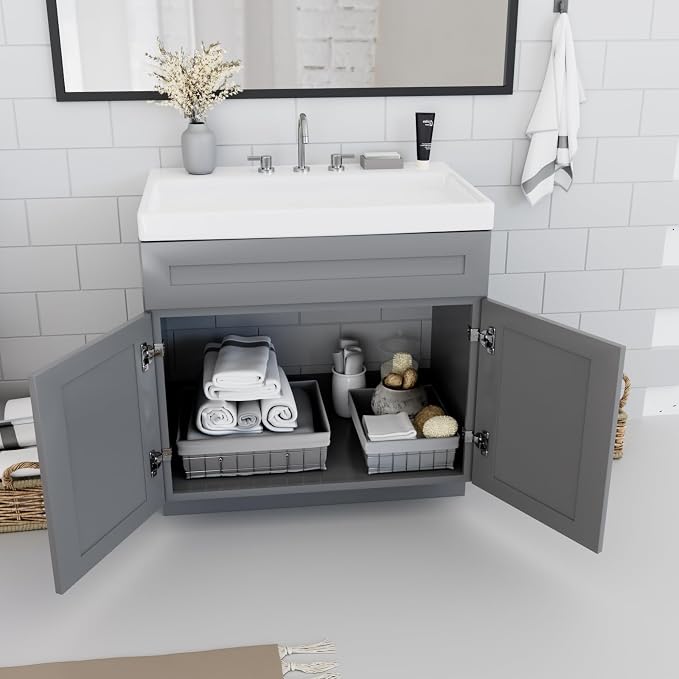 KitchenMan 36 Inch Bathroom Vanity Unassembled Bathroom Sink Cabinet and Vanity - Image 2