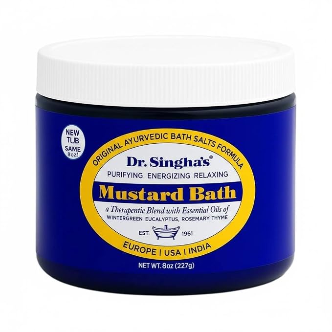 Dr. Singha's Mustard Bath Salts - 8 oz Herbal Bath Soak - Made in USA by DrSinghas