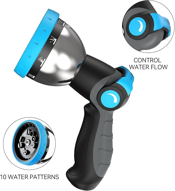 Garden Hose Nozzle, Heavy-Duty Water Hose Sprayer Nozzle - Image 2