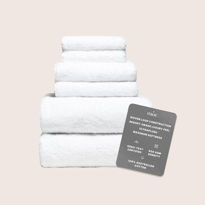 Italic Ultraplush 100% Australian Cotton Towels Standard 6 Piece Set, 2 Bath - Image 2