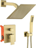 JOYWELL Shower Faucet Brushed Gold Shower System 8 Inches Rain Shower and by JOYWELL