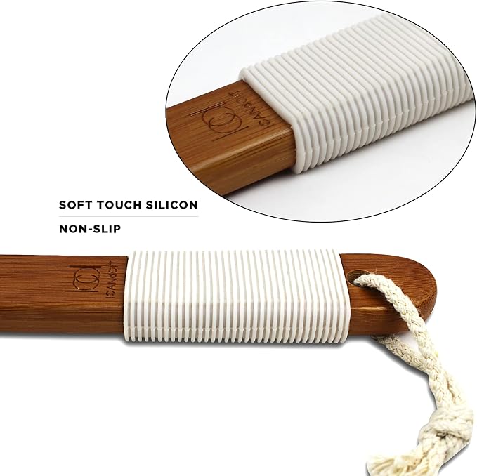 ICANdOIT-19.68Inch Natural Boar Bristles Anti-Slip Extra Long Handle Bath Brush - Image 8