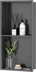 Neodrain 12X24 Inch Shower Niche, Gun Metal 2-Tier Stainless Wall Niche NO Tile by Neodrain