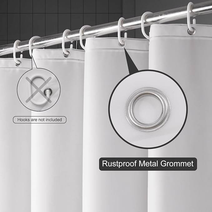 UFRIDAY Frosted 74 inch Shower Curtain Liner, PEVA Plastic Waterproof Long - Image 3