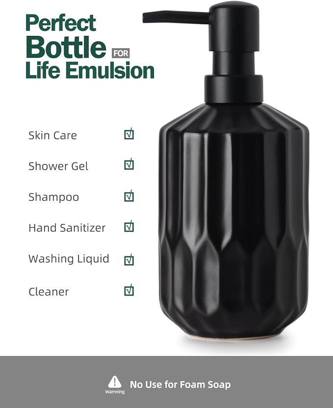 Fun Elements Bathroom Soap Dispenser, 16 Oz Luxurious Hand soap Dispenser - Image 5