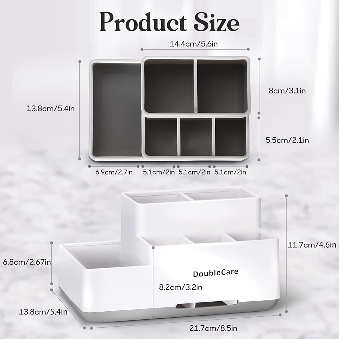 Toothbrush Holder with Anti-Slip, Bathroom Organizer Countertop Detachable - Image 6