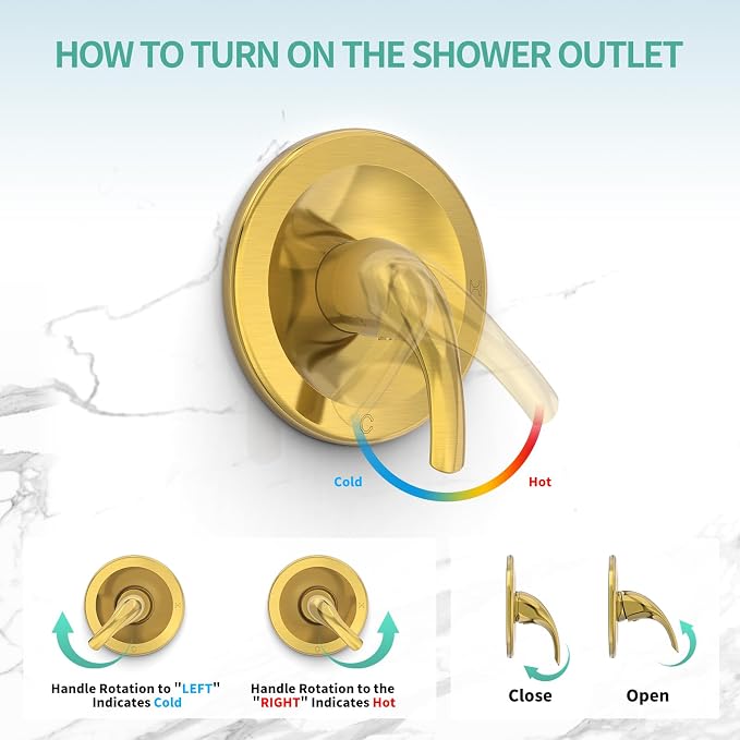 SR SUN RISE 5-Spray Dual Shower Head Cmbo Tub Faucet Set 3-Way Shower Head and - Image 7