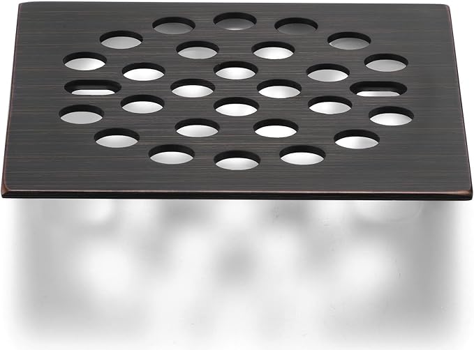 RRAJJ Square Improve 4-1/4 Inch Screw-in Shower Floor Drain Grate Strainer - Image 3