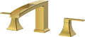 FORIOUS Waterfall Bathtub Faucet Set 3 Hole Brushed Gold, 2 Handle Deck Mount by FORIOUS