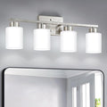 Brushed Nickel Bathroom Light Fixtures, 4-Light Modern Vanity Light Over Mirror by FonmYim