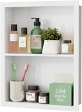Stainless Steel Recessed Medicine Cabinet 14''*18'', Rust-Proof Metal Wall Niche by GIKLUX