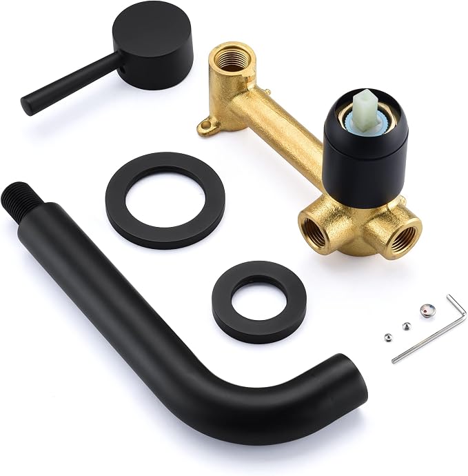 SUMERAIN Matte Black Tub Faucet Set Wall Mount Bathtub Faucet Single Handle - Image 7