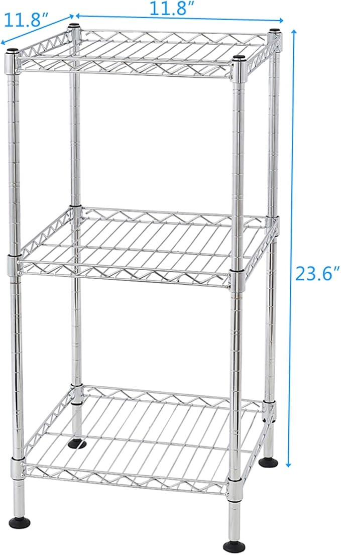3 Tier Storage Racks Shelving, Heavy Steel Pantry Shelves, Adjustable Wire - Image 3