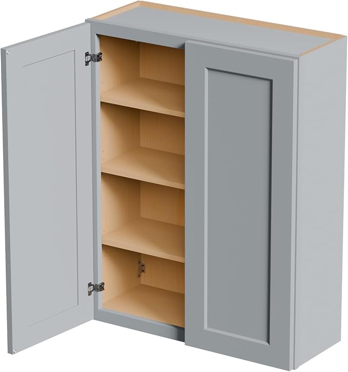 33 Inch Laundry Room Cabinets Wall Mounted, Solid Wood Over The Toilet Storage - Image 4