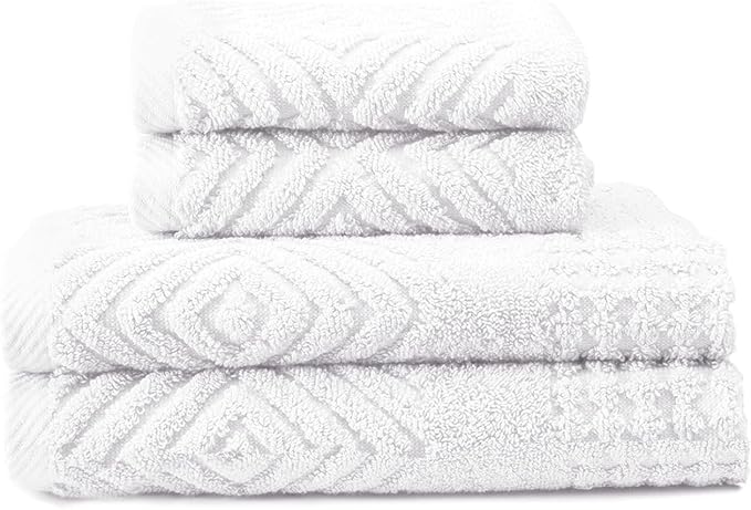 Texere 100% Organic Cotton Diamond Jacquard 700 GSM Luxury Bath Towel Sets by TexereSilk