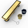 Linear Shower Drain, 12 inch Gold Drain by Elefloom