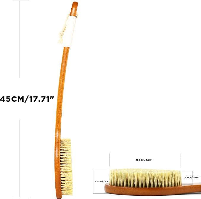 ICANdOIT-17.71Inch Natural Stiff Sisal Bristles Anti-Slip Curved Long Handle - Image 4