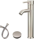 Brushed Nickel Bathroom Faucets, Vessel Sink Faucet One Hole Single Handle by Greenspring
