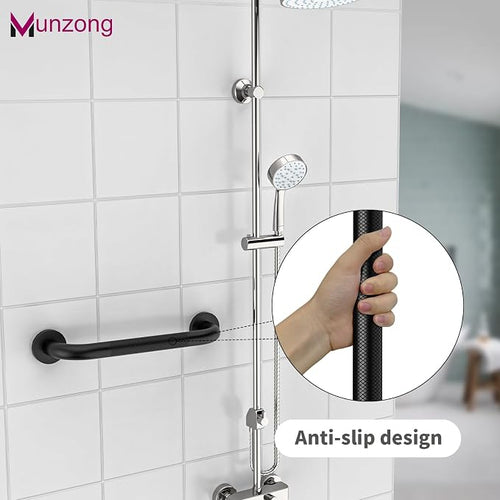 16 Inch Anti Slip Shower Grab Bar, Munzong Oil Rubbed Black Bathroom Grab Bar - Image 2