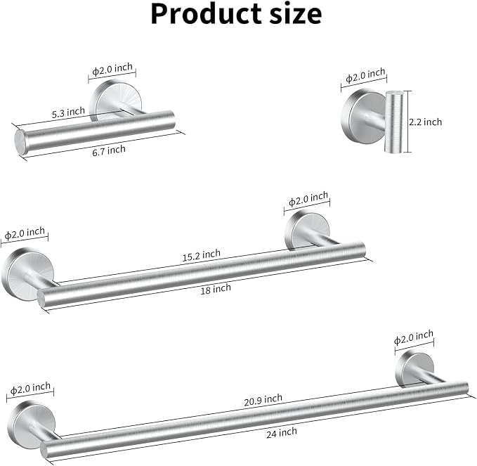 Newfun 10Pcs Brushed Nickel Bathroom Hardware Set - Image 6