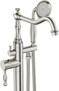 Brushed Nickel Bathtub Faucet Freestanding Tub Filler High Pressure Single by Kroias