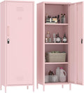 Locker Cabinet, 59.06" H Pink Metal Locker Storage Cabinet by Steehoom