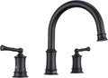 Matte Black Roman Tub Faucet, Antique Bathtub Faucet Set 3 Hole, High Flow Bath by HANGORO