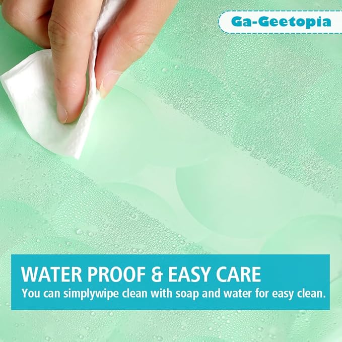 Ga-Geetopia EVA 3D Green Pearl Water Cube Plastic Shower Curtain Liner - Image 6