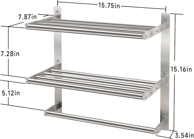 Towel Shelf for Bathroom Wall Mounted, 3-Tier Hotel Style Towel Rack - Image 5