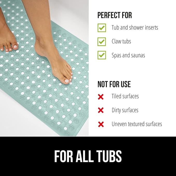 GORILLA GRIP Patented Bath Tub Shower Mat, Machine Washable Bathtub Floor Liner - Image 6