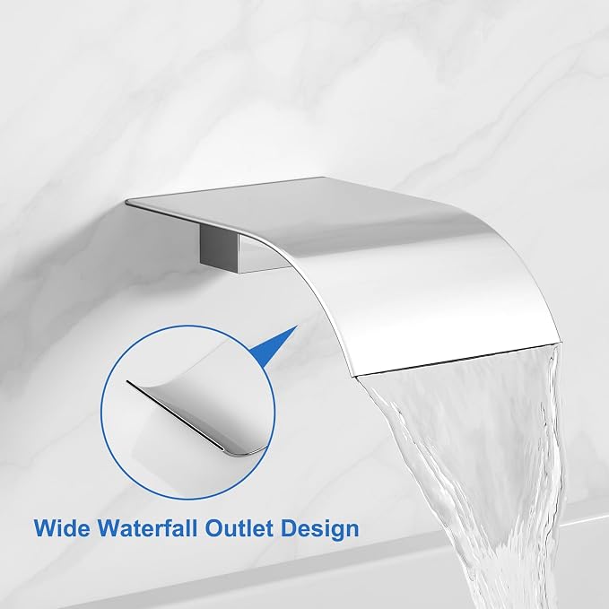 RUMOSE Wall Mount Bathtub Faucet Waterfall Tub Faucet - Image 7