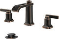 FORIOUS 3 Hole Oil Rubbed Bronze Bathroom Faucet, 8 Inch Widespread Bathroom by FORIOUS
