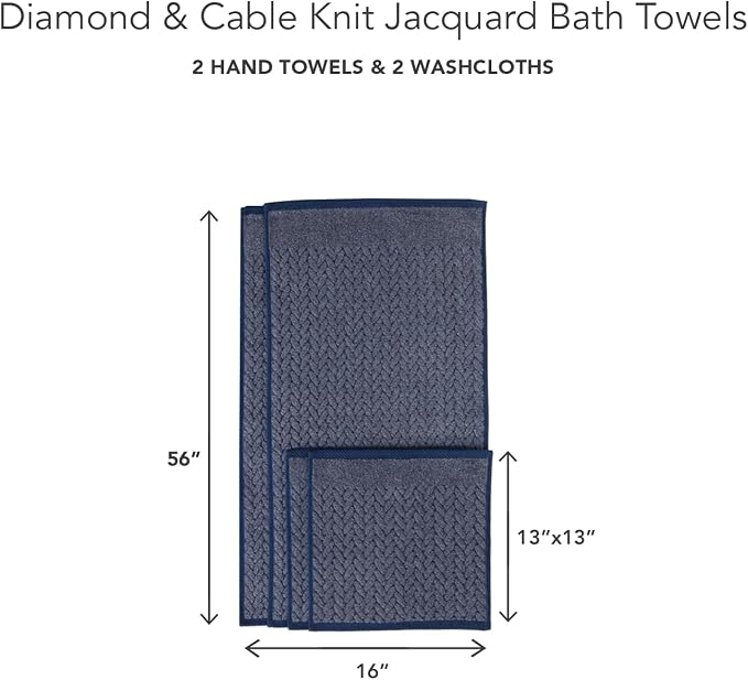 Texere 100% Organic Cotton Cable Jacquard 650 GSM Luxury Towel Sets - Image 2