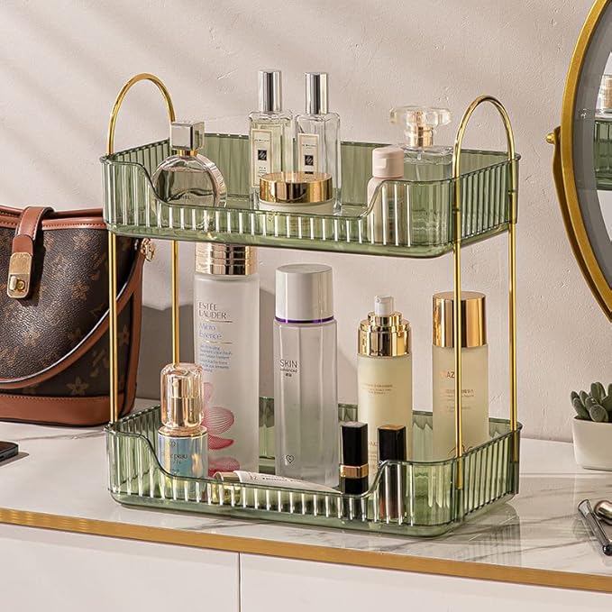 Bathroom Counter Organizer Countertop Storage, Cosmetics Skincare Shelf - Image 2