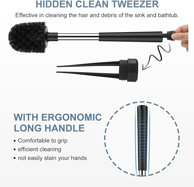 SetSail Toilet Brush and Holder 3 Pack, Self Closing Lid Toilet Bowl Brushes - Image 3