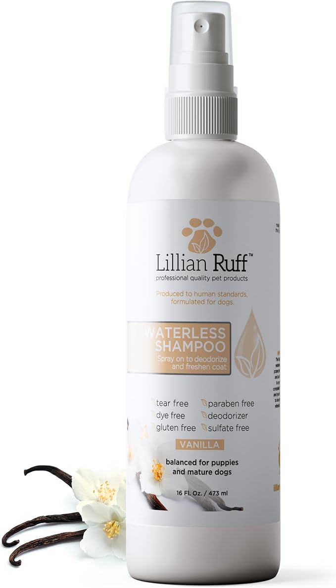 Lillian Ruff Waterless No-Rinse Dog Dry Shampoo Spray by LillianRuff