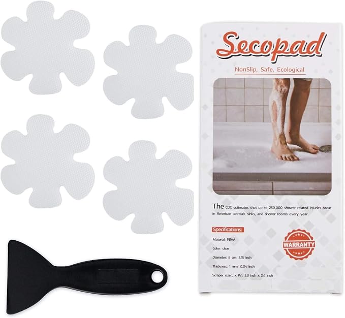 24PCS Original Bathtub Stickers Non-Slip, Safety Shower Treads Adhesive by Secopad