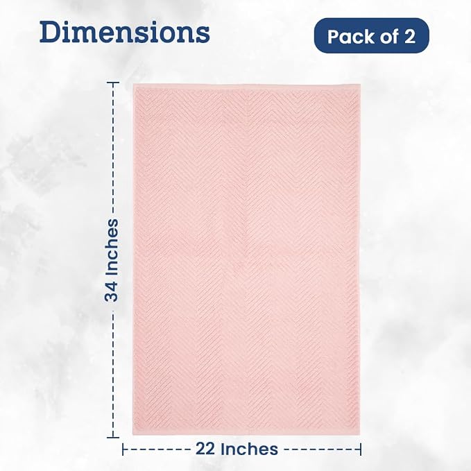 Casa Lino 100% Cotton Bath Mat Set of 2 - Image 4