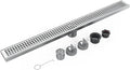 32 Inch Rectangular Shower Floor Drain, Brushed Nickel High Flow Shower Drain by Homfan