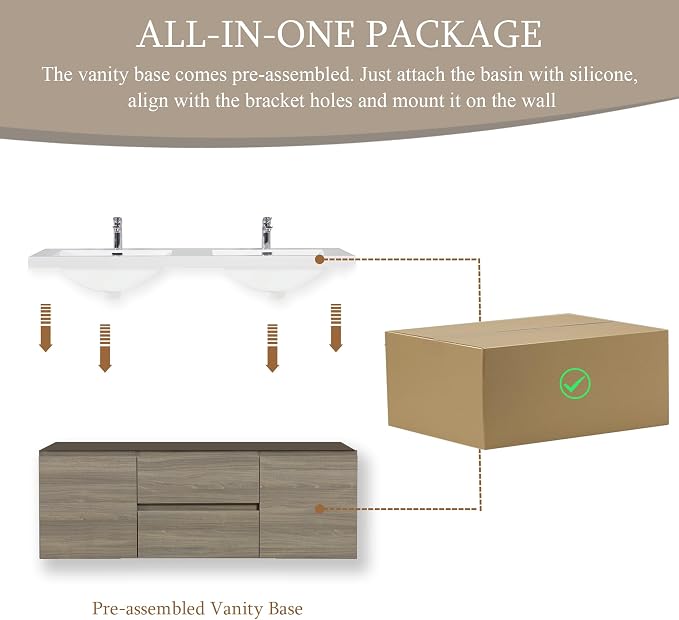 60" Floating Bathroom Vanity - Image 7