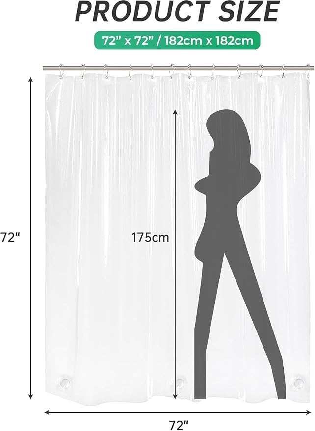 AmazerBath White Shower Curtain Fabric, Waffle Shower Curtains - Image 7