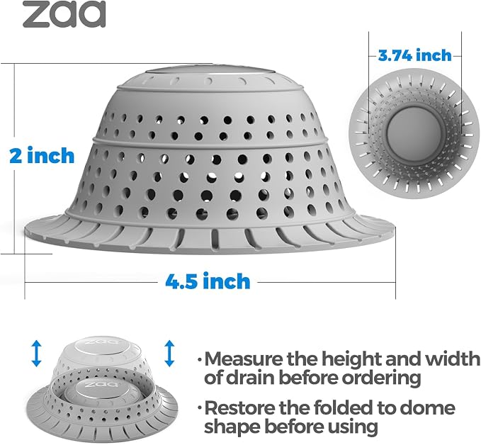 zaa Bathtub Drain Hair Catcher, Premium Silicone Shower Hair Catcher, Shower - Image 5