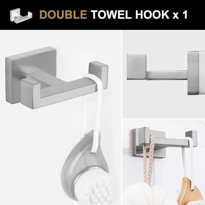 Lava Odoro 5-Piece Bathroom Hardware Accessories Set Brushed Nickel, Bathroom - Image 4